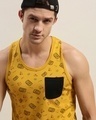 Shop Men's Yellow Graphic Print Tank Top-Design