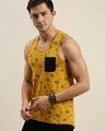 Shop Men's Yellow Graphic Print Tank Top-Full