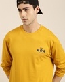 Shop Men's Yellow Graphic Printed Oversized T-shirt-Full