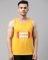 Shop Men's Yellow Graphic Printed Vest-Front