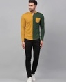 Shop Men's Yellow & Green Color Block Slim Fit Shirt