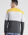 Shop Men's Yellow & Grey Color Block Slim Fit T-shirt-Full