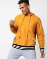 Shop Men's Yellow Hooded Sweatshirt-Front
