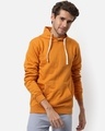 Shop Men's Yellow Hooded Sweatshirt-Front