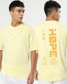 Shop Men's Yellow Hope Street Typography Oversized T-shirt-Front