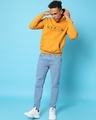 Shop Men's Yellow Inspire Typography Hooded Sweatshirt-Full