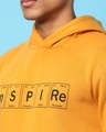 Shop Men's Yellow Inspire Typography Hooded Sweatshirt