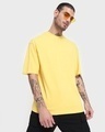 Shop Men's Yellow Lemon Drop Oversized T-shirt-Front