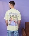 Shop Men's Yellow Life is Better All Over Printed Oversized T-shirt-Front
