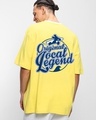 Shop Men's Yellow Local Legend Graphic Printed Oversized T-shirt-Front
