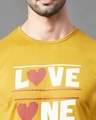 Shop Men's Yellow Love One Typography Slim Fit T-shirt