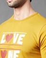 Shop Men's Yellow Love One Typography Slim Fit T-shirt