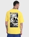 Shop Men's Yellow Manga War Graphic Printed Oversized T-shirt-Front