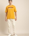 Shop Men's Yellow Mission Passed Typography Oversized T-shirt-Full