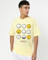 Shop Men's Yellow Mood Loading Graphic Printed Oversized Fit T-shirt-Front