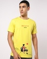 Shop Men's Yellow Musafir Hoon Graphic Printed T-shirt-Front