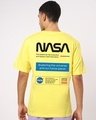 Shop Men's Yellow NASA-US Typography Oversized Fit T-shirt-Design