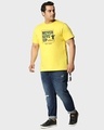 Shop Men's Yellow Never Give Up Typography Plus Size T-shirt-Design