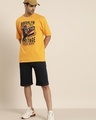 Shop Men's Yellow New York Graphic Printed Oversized T-shirt-Full