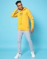 Shop Men's Yellow No Bad Vibes Typography Hooded Sweatshirt-Full