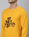 Shop Men's Yellow No Day Off Graphic Printed T-shirt