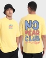 Shop Men's Yellow No Fear Club Typography Oversized T-shirt-Front