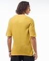 Shop Men's Yellow Textured Oversized Flatknit T-shirt-Full