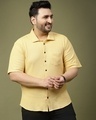 Shop Men's Yellow Plus Size Shirt-Front