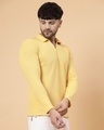 Shop Men's Yellow Waffle Knitted Polo T-Shirt-Design
