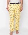 Shop Men's Yellow Regular Fit Printed Pyjamas-Front