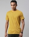 Shop Men's Yellow Regular Fit Printed T-shirt-Front