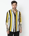 Shop Men's Yellow Roman Striped Shirt-Front