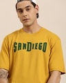 Shop Men's Yellow Sandiego Typography Oversized T-shirt-Front