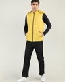 Shop Men's Yellow Sleeveless Hooded  Puffer Jacket