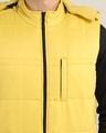 Shop Men's Yellow Sleeveless Hooded  Puffer Jacket