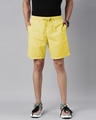 Shop Men's Yellow Slim Fit Cotton Shorts-Front