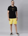 Shop Men's Yellow Slim Fit Cotton Shorts-Full