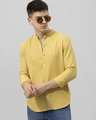 Shop Men's Yellow Slim Fit Shirt-Front