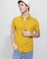 Shop Men's Yellow Slim Fit Shirt-Front