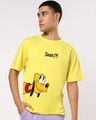 Shop Men's Yellow Snack Graphic Printed Oversized T-shirt-Front