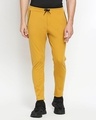 Shop Men's Yellow Solid Regular Fit Track Pants-Front