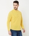 Shop Men's Yellow Solid Short Kurta-Full