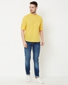 Shop Men's Yellow Solid Short Kurta