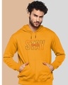 Shop Men's Yellow Stay Fearless Typography Hoodie-Front