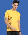 Shop Men's Yellow Stripe Effect Mickey Mouse Printed T-shirt-Front