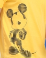 Shop Men's Yellow Stripe Effect Mickey Mouse Printed T-shirt-Full
