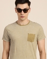 Shop Men's Beige Striped T-shirt-Full