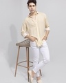 Shop Men's Yellow Striped Slim Fit Shirt-Full