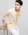 Shop Men's Yellow Striped Slim Fit Shirt