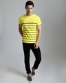 Shop Men's Yellow Striped Slim Fit T-shirt